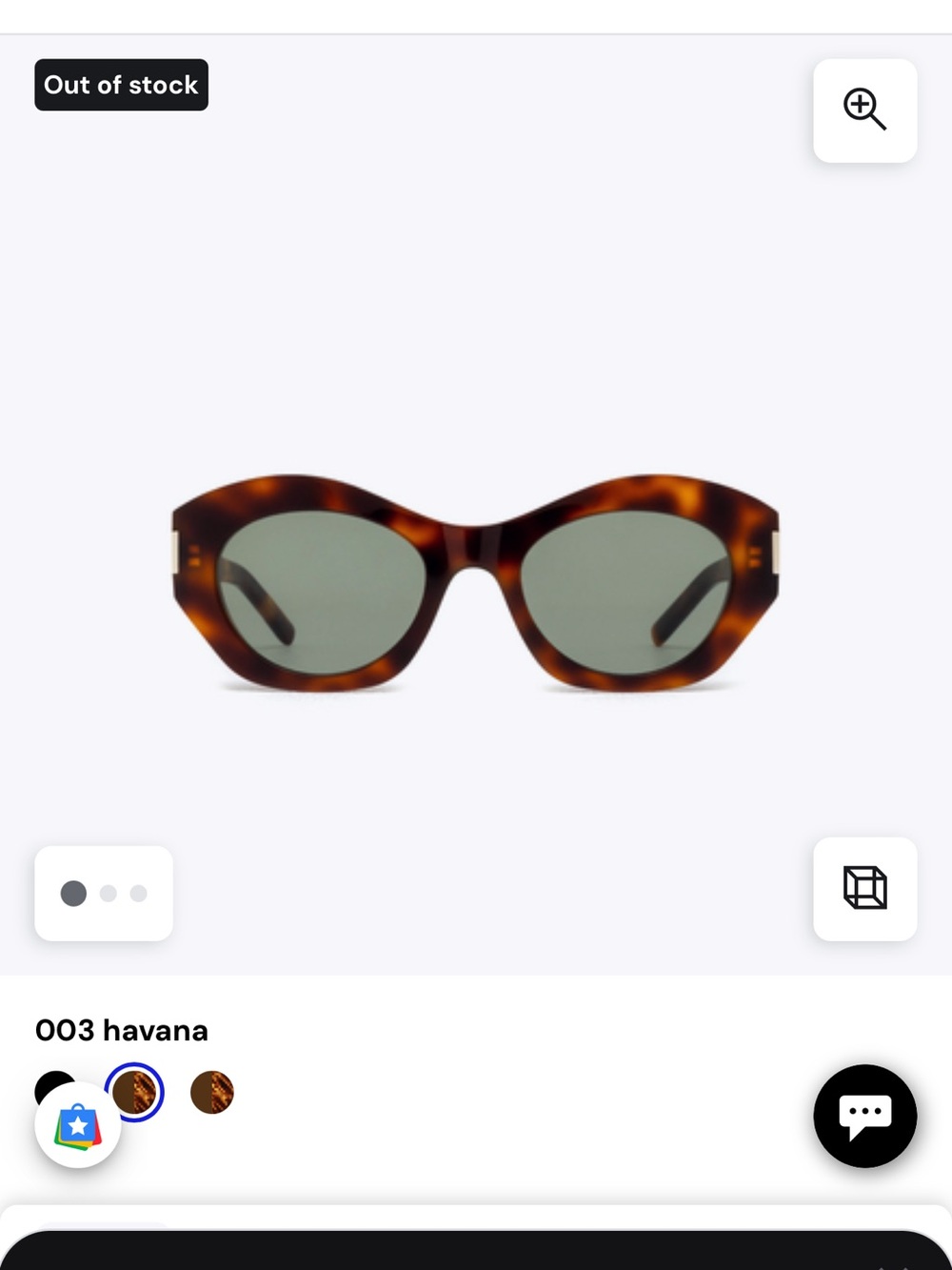 Saint Laurent Tortoise Shell Cat Eye Sunglasses - 003 Havana